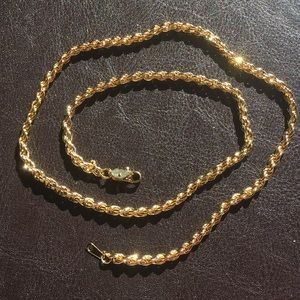 New gold plated rope chain 20” long width 4 mm